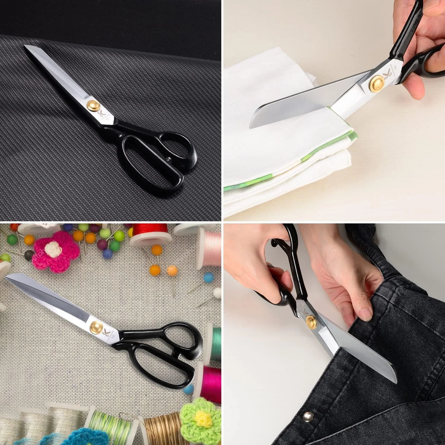 قیچی خیاطی سنگین هوملین، قیچی پارچه 10 اینچی، قیچی خیاطی تیز با فرآیند آبکاری الکتریکی، قیچی حرفه ای برای برش پارچه، چرم، کاغذ (سفید) قیچی خیاطی سنگین هوملین، قیچی پارچه 10 اینچی، قیچی خیاطی تیز با فرآیند آبکاری الکتریکی، قیچی حرفه ای برای برش پارچه، چرم، کاغذ (سفید)