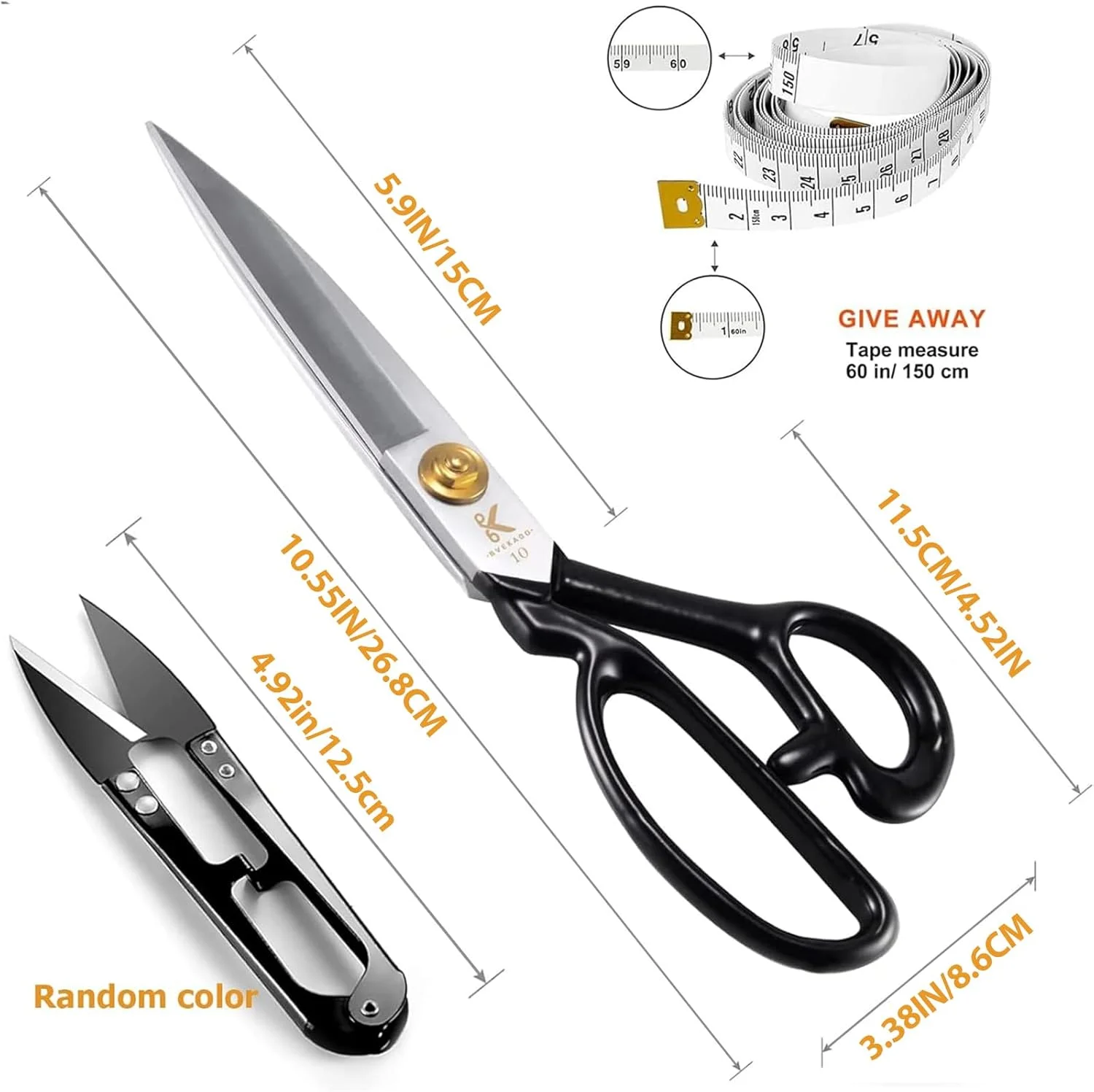 قیچی پارچه بری هملین مخصوص افراد چپ دست - 26.8 سانتی متر با روکش آبکاری شده، قیچی فولاد کربنی با کیفیت بالا، قیچی خیاطی برای برش پارچه، لباس، چرم، مواد خام (سفید) قیچی پارچه بری هملین مخصوص افراد چپ دست - 26.8 سانتی متر با روکش آبکاری شده، قیچی فولاد کربنی با کیفیت بالا، قیچی خیاطی برای برش پارچه، لباس، چرم، مواد خام (سفید)