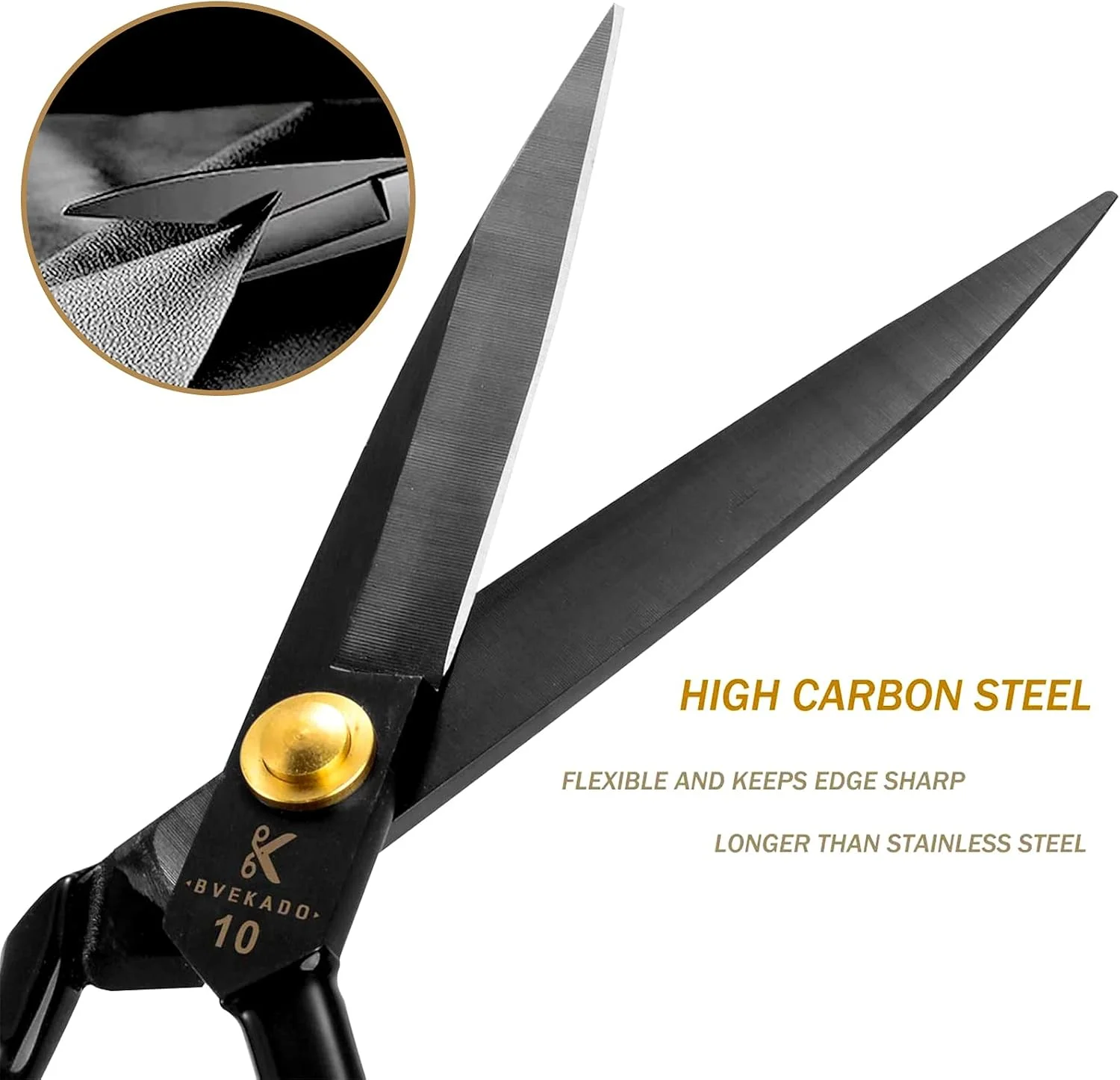 قیچی پارچه هوملین، 25.5 سانتیمتری - قیچی خیاطی و برش پارچه، مناسب برای برش پارچه، لباس و چرم (مشکی، راست دست) قیچی پارچه هوملین، 25.5 سانتیمتری - قیچی خیاطی و برش پارچه، مناسب برای برش پارچه، لباس و چرم (مشکی، راست دست)