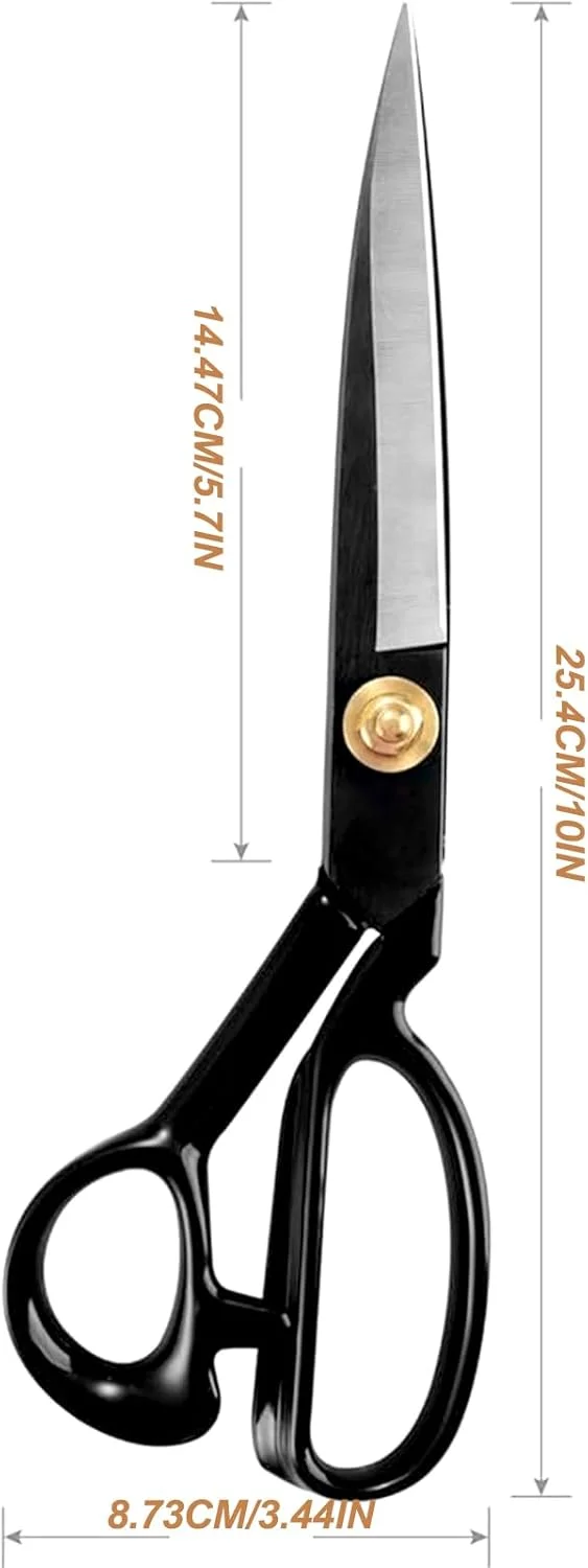 قیچی خیاطی Homlynn - 24 سانتیمتری (9 اینچ) قیچی خیاطی حرفهای، قیچی تیز فولاد کربنی بالا، قیچی چرم سنگین برای برش پارچه، لباس، چرم، مواد اولیه (مشکی) قیچی خیاطی Homlynn - 24 سانتیمتری (9 اینچ) قیچی خیاطی حرفهای، قیچی تیز فولاد کربنی بالا، قیچی چرم سنگین برای برش پارچه، لباس، چرم، مواد اولیه (مشکی)