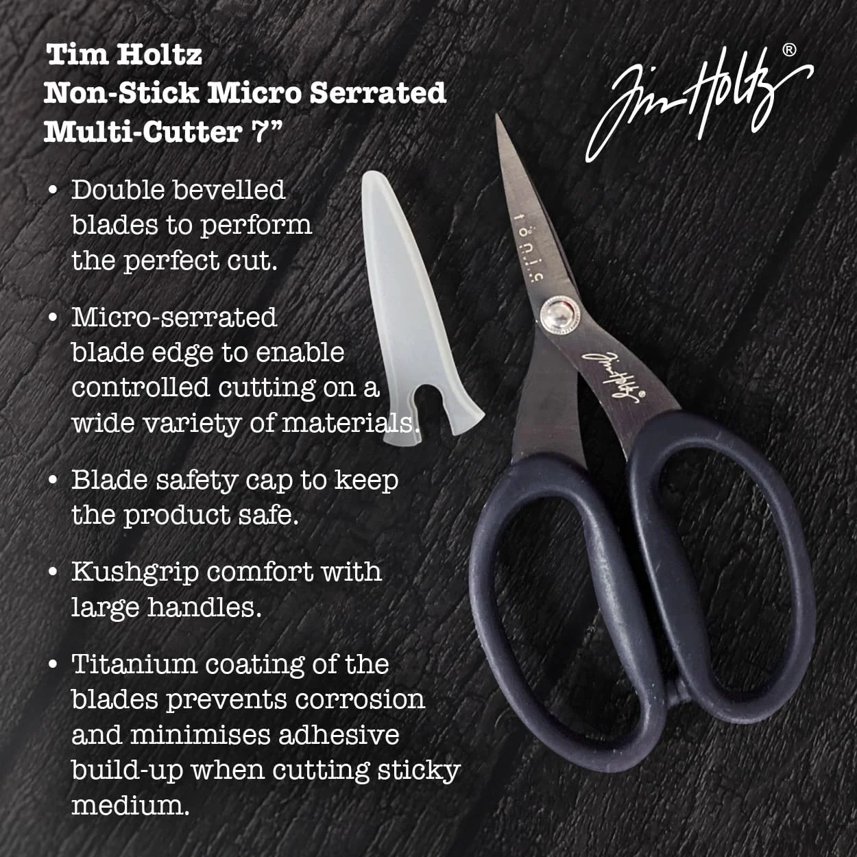 قیچی چند منظوره غیر چسبنده 7 اینچی Tim Holtz با لبه های میکرو دندانه دار – بسته 2 عددی – قیچی کاردستی با روکش تیتانیوم با دسته های Kushgrip و درپوش ایمنی، لبه میکرو دندانه دار برای برش دقیق قیچی چند منظوره غیر چسبنده 7 اینچی Tim Holtz با لبه های میکرو دندانه دار – بسته 2 عددی – قیچی کاردستی با روکش تیتانیوم با دسته های Kushgrip و درپوش ایمنی، لبه میکرو دندانه دار برای برش دقیق