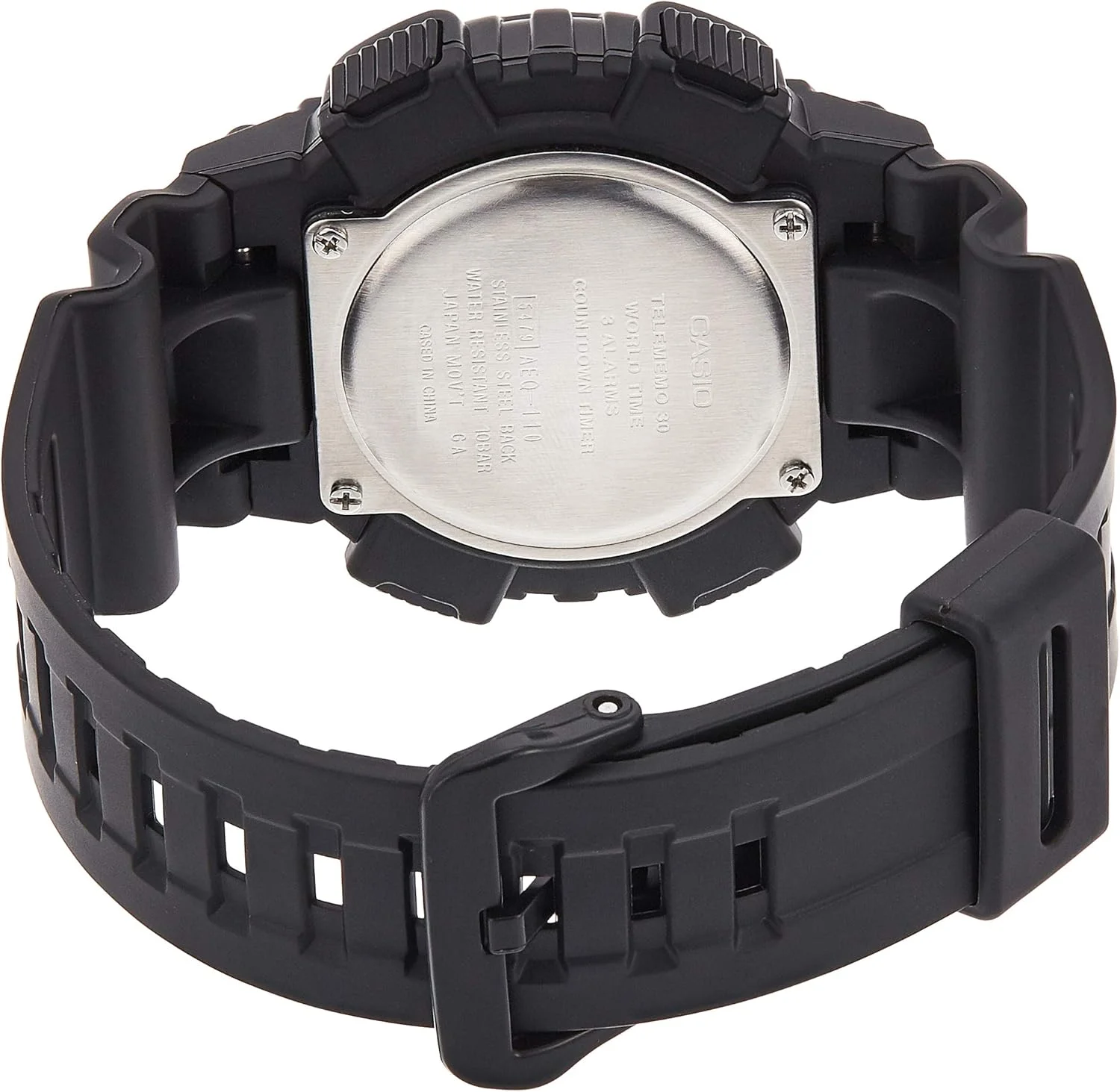 ساعت مچی مردانه کاسیو - AEQ-110W-1BVDF صفحه مشکی، بند مشکی