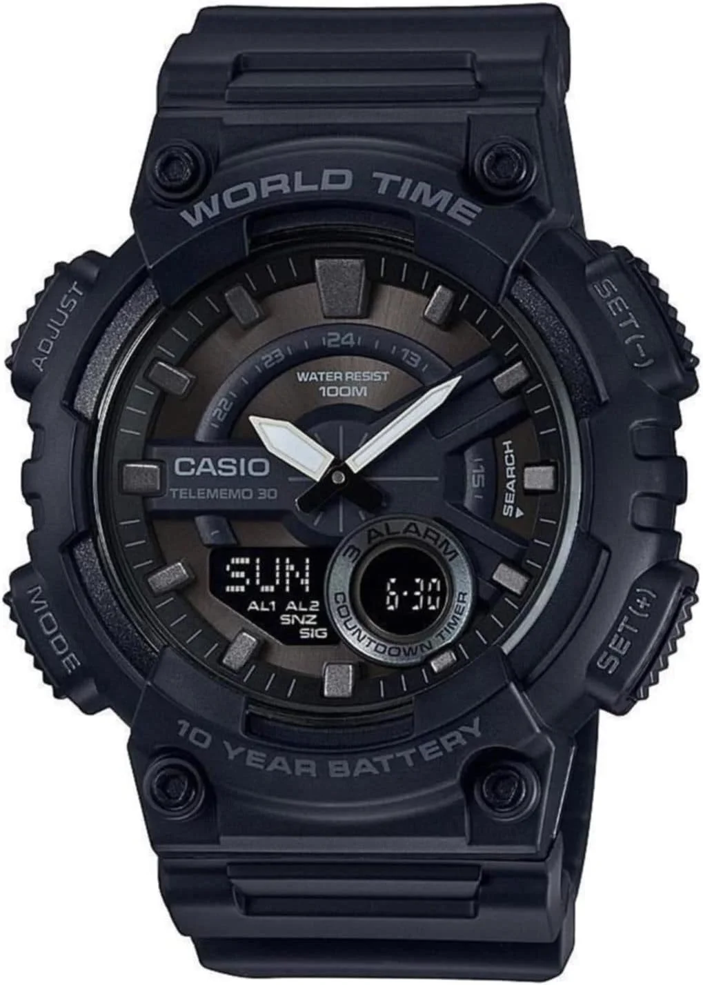 Casio Men's Watch - AEQ-110W-1BVDF Black Dial, Black Band