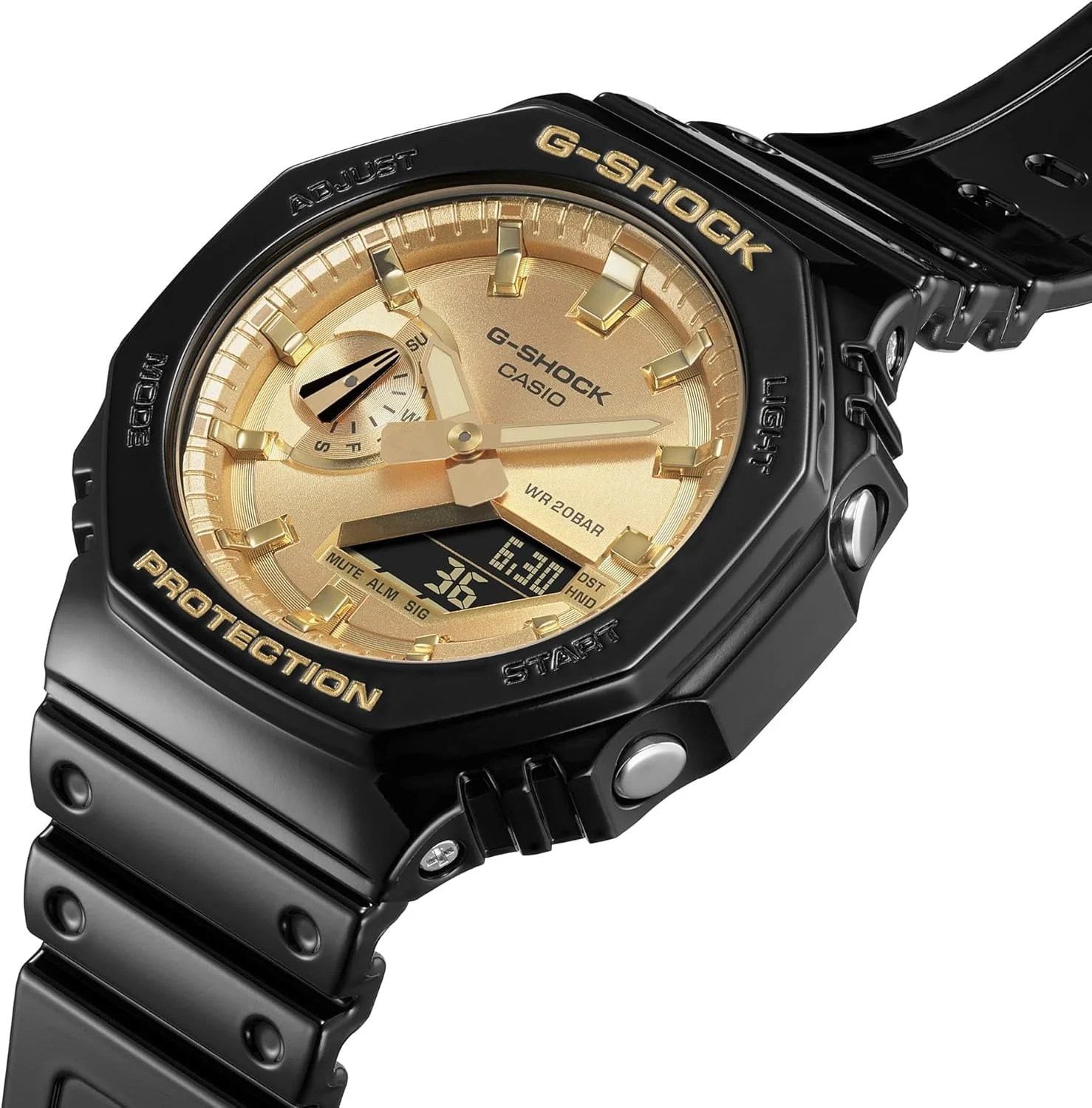 ساعت مچی مردانه کاسیو مدل GA-2100GB-1ADR، طلایی ساعت مچی مردانه کاسیو مدل GA-2100GB-1ADR، طلایی