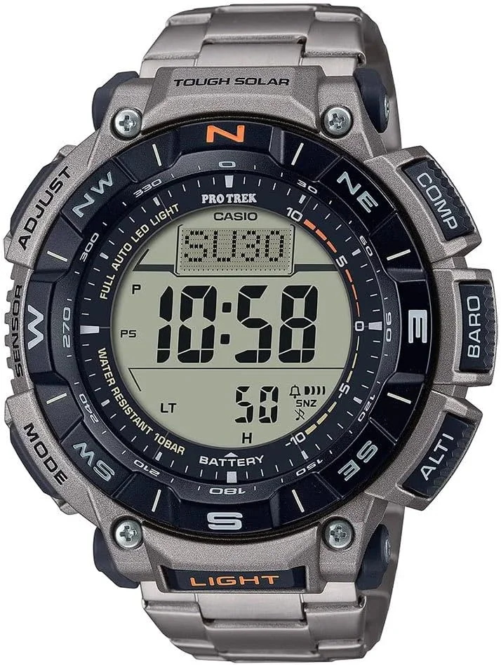 ساعت مچی مردانه کاسیو Pro Trek مدل PRG-340T-7ER، بند تیتانیومی مناسب فضای باز