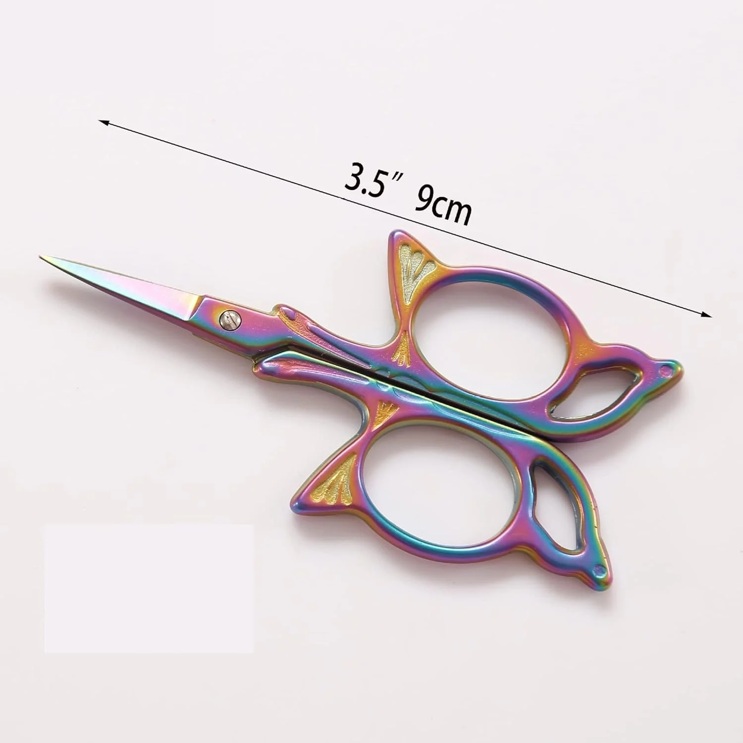 قیچی کوچک HODORE، قیچی طرح پروانه ای استیل ضد زنگ، قیچی خیاطی، ابزار گلدوزی و صنایع دستی (رنگ: Hortelé)