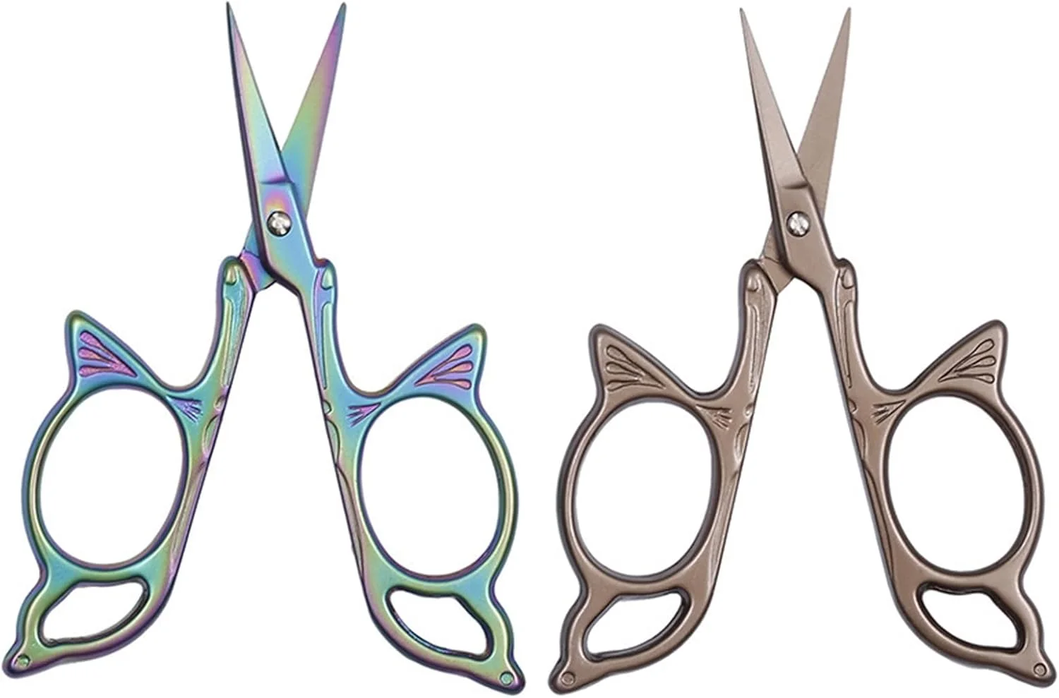 قیچی کوچک HODORE، قیچی طرح پروانه ای استیل ضد زنگ، قیچی خیاطی، ابزار گلدوزی و صنایع دستی (رنگ: Hortelé)