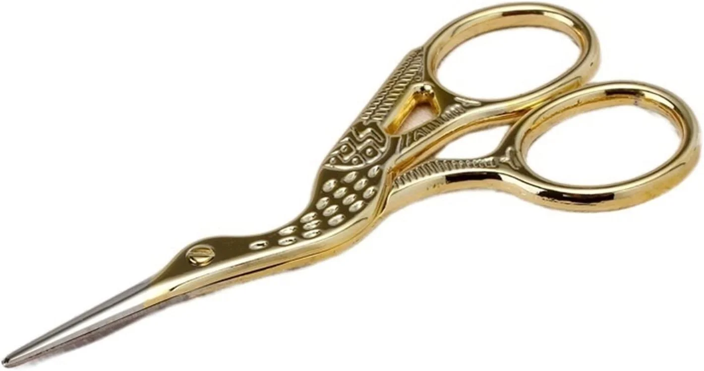 قیچی کوچک HODORE، قیچی خیاطی بادوام، قیچی کوچک گلدوزی و صنایع دستی، ابزار خانگی (رنگ: طلایی)