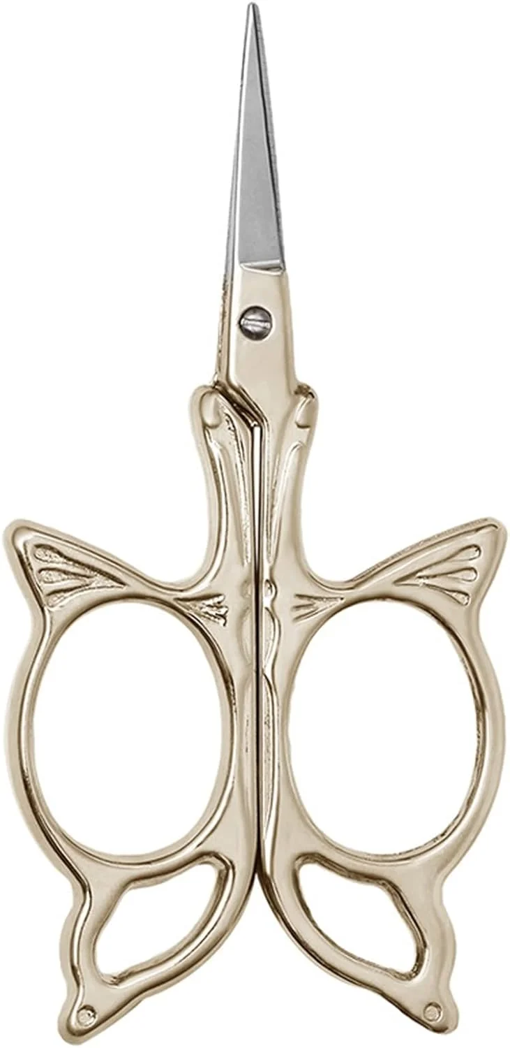قیچی کوچک HODORE، قیچی طرح پروانه ای استیل ضد زنگ، قیچی خیاطی، ابزار کاردستی گلدوزی (رنگ: Hortel)