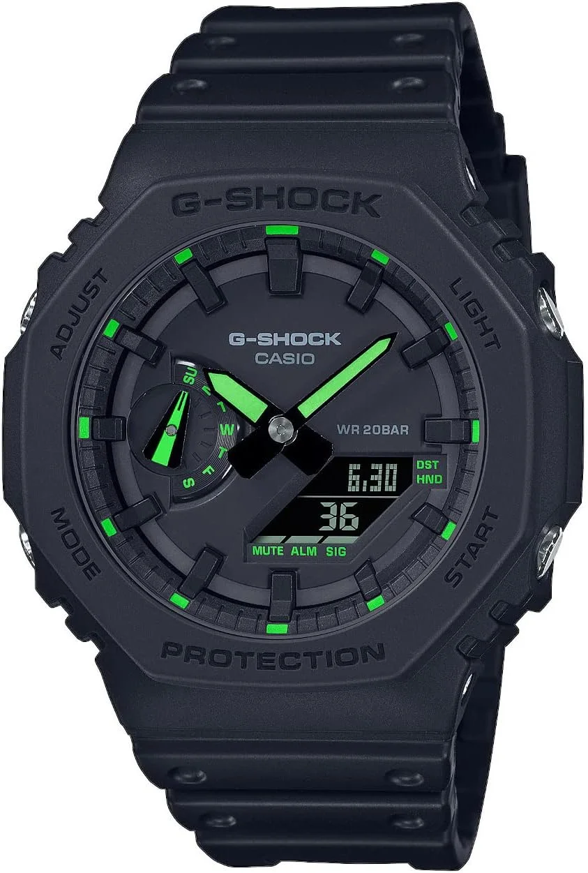ساعت مچی مردانه کاسیو مدل G-Shock Trend GA-2100-1A3ER با نمایشگر آنالوگ-دیجیتال، قطر 49 میلی‌متر، رنگ مشکی