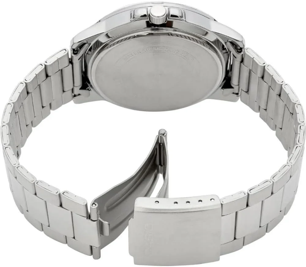 ساعت مچی مردانه کاسیو - مدل MTP-VD01D-1CVUDF صفحه مشکی، بند نقره ای