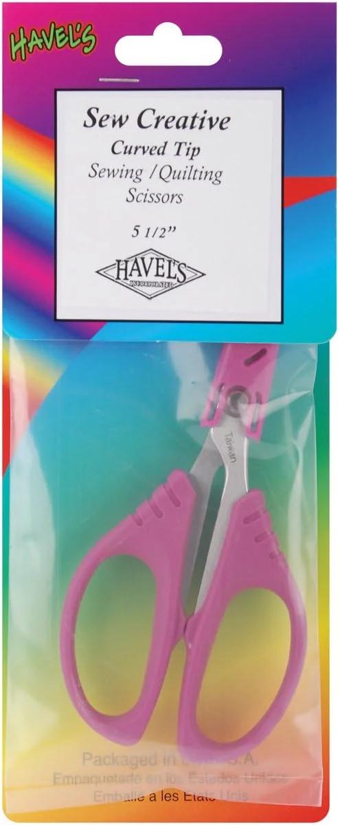 قیچی خیاطی/لحاف دوزی نوک منحنی 5-1/2 اینچی Havel's Sew Creative - دسته‌های راحت صورتی