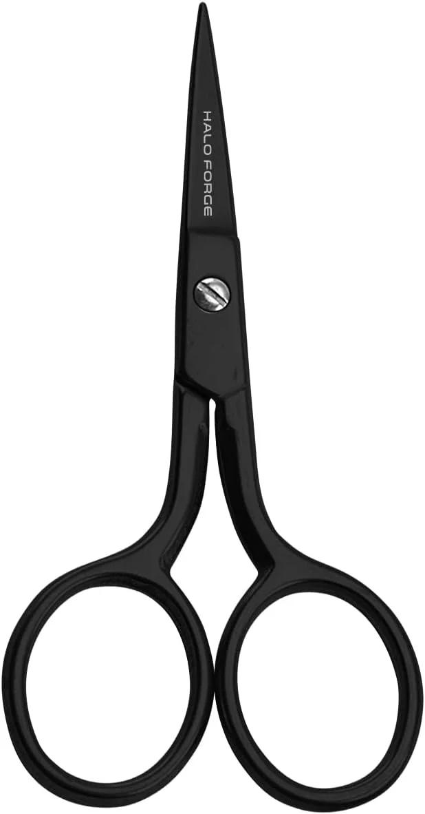 قیچی گلدوزی 3.5 اینچی HALO FORGE، کوچک، مشکی خالص، قیچی پارچه ای تیز از جنس استنلس استیل، قیچی خیاطی، قیچی نخ، قیچی نساجی برای مصارف خانگی، صنایع دستی، مدرسه، کاردستی و اداره