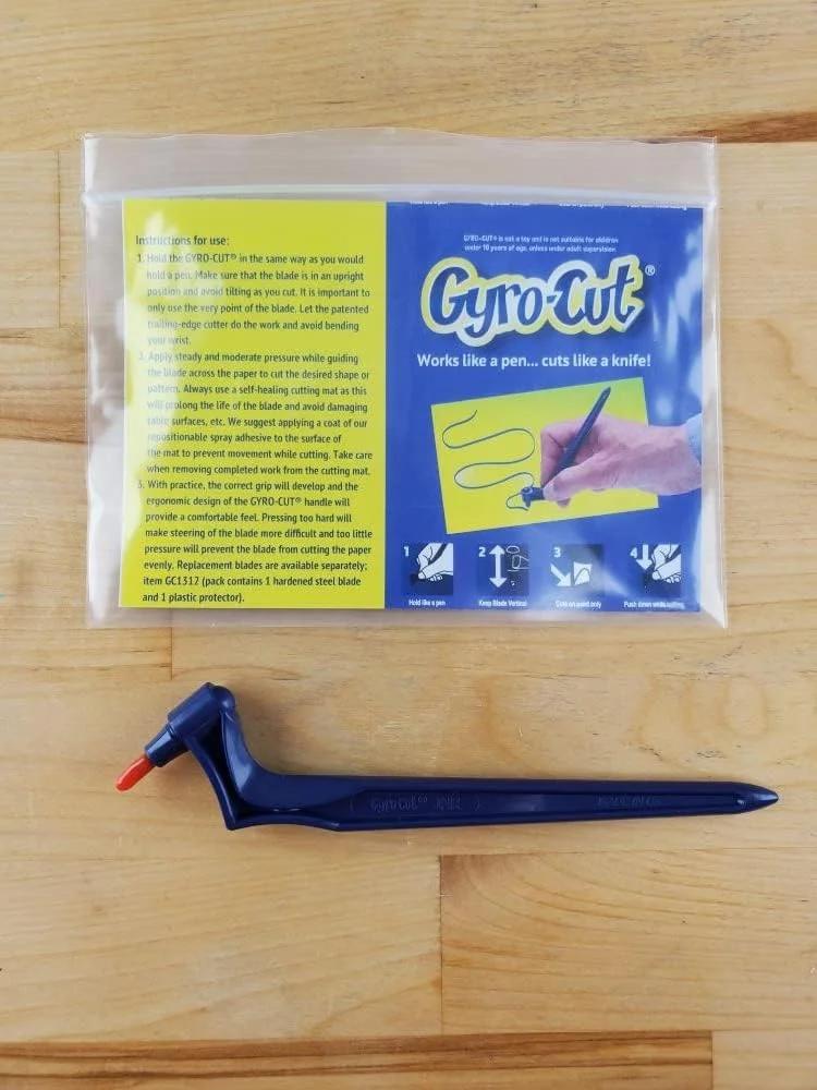 Gyro-Cut Original - ابزار برش دستی ایمن و دقیق با نوک برش چرخشی 360 درجه و بلبرینگ های دوگانه برای کاغذ، مایلار، وینیل و موارد دیگر (فقط Gyro-Cut)