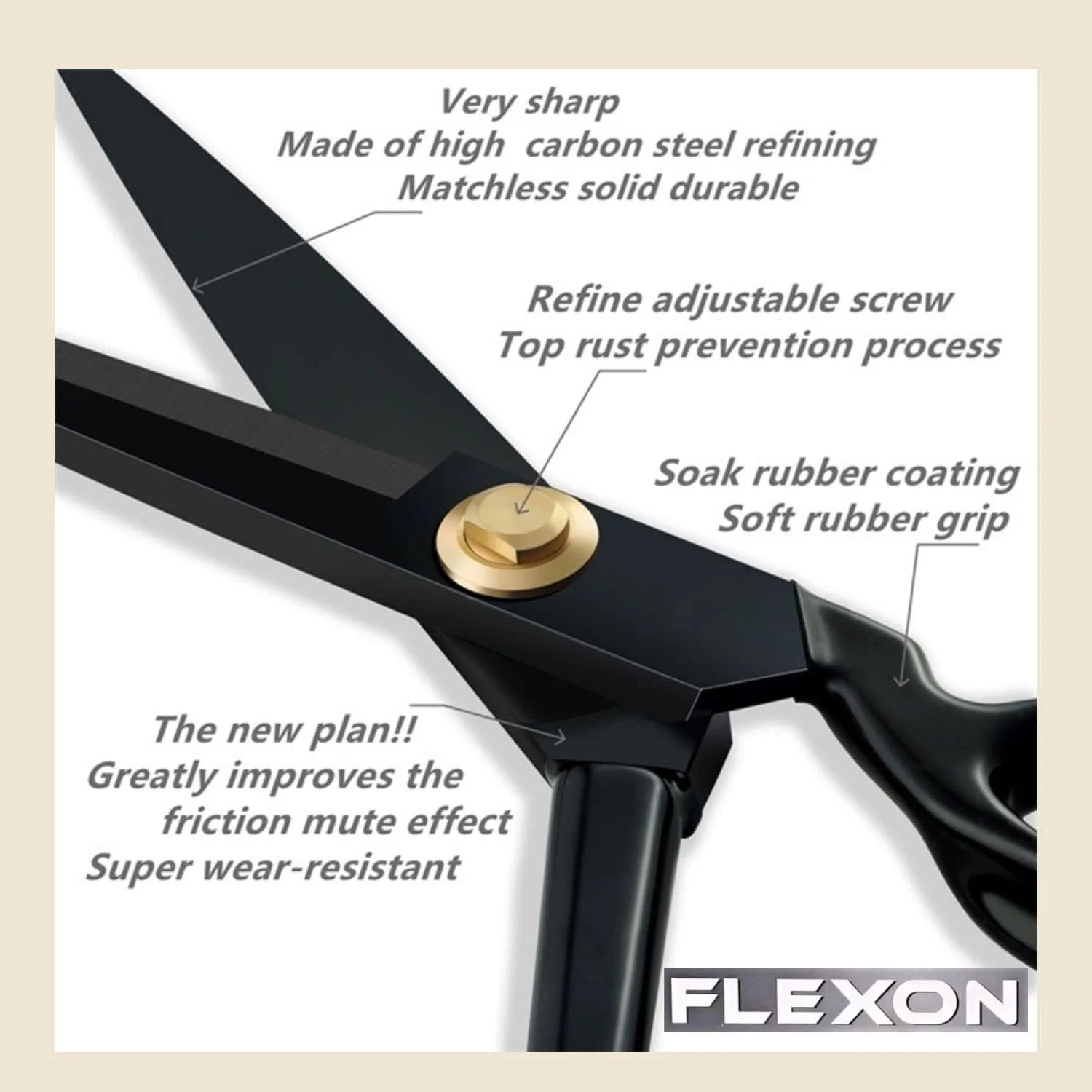 قیچی خیاطی 10 اینچی GEMSY Flexon برای برش پارچه، قیچی خیاطی فولادی کربنی ضد زنگ تیز برای خیاطی، بهترین قیچی چند منظوره برای دفتر، صنایع دستی، بانوان، برش سبزیجات قیچی خیاطی 10 اینچی GEMSY Flexon برای برش پارچه، قیچی خیاطی فولادی کربنی ضد زنگ تیز برای خیاطی، بهترین قیچی چند منظوره برای دفتر، صنایع دستی، بانوان، برش سبزیجات