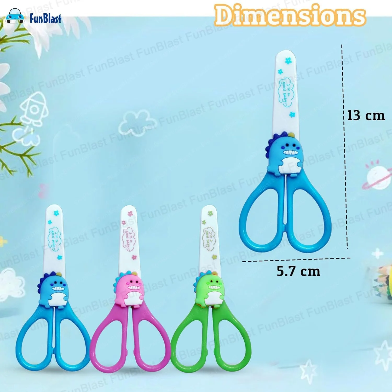 قیچی کاردستی استیل طرح دایناسور فان بلاست - قیچی کاوائی بامزه با روکش ایمنی، قیچی برش کاغذ برای کارهای هنری و کاردستی، قیچی کاردستی، ایده آل برای اسکرپ بوک، برش کاغذ، DIY (آبی) قیچی کاردستی استیل طرح دایناسور فان بلاست - قیچی کاوائی بامزه با روکش ایمنی، قیچی برش کاغذ برای کارهای هنری و کاردستی، قیچی کاردستی، ایده آل برای اسکرپ بوک، برش کاغذ، DIY (آبی)