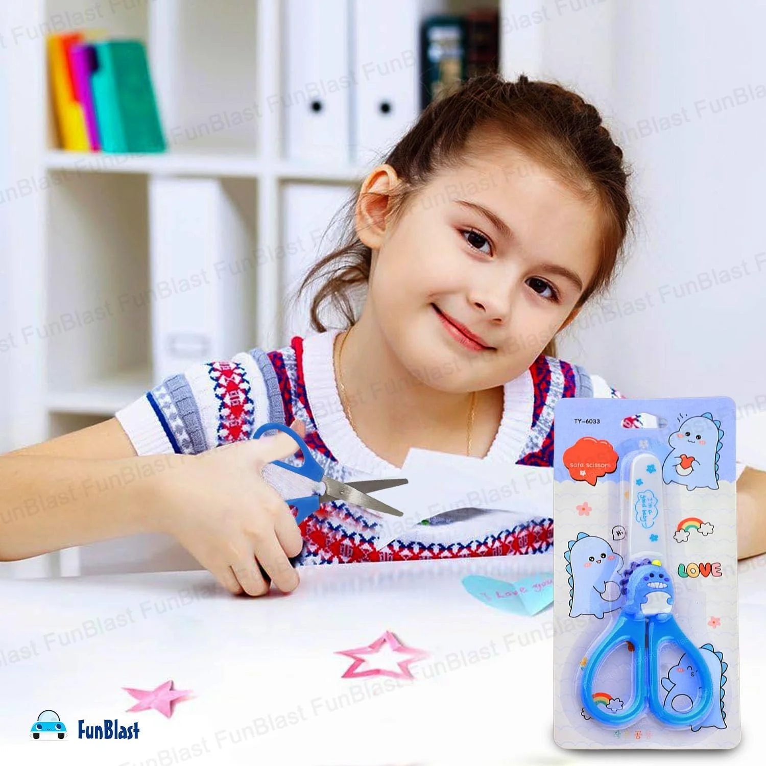 قیچی کاردستی استیل طرح دایناسور فان بلاست - قیچی کاوائی بامزه با روکش ایمنی، قیچی برش کاغذ برای کارهای هنری و کاردستی، قیچی کاردستی، ایده آل برای اسکرپ بوک، برش کاغذ، DIY (آبی) قیچی کاردستی استیل طرح دایناسور فان بلاست - قیچی کاوائی بامزه با روکش ایمنی، قیچی برش کاغذ برای کارهای هنری و کاردستی، قیچی کاردستی، ایده آل برای اسکرپ بوک، برش کاغذ، DIY (آبی)