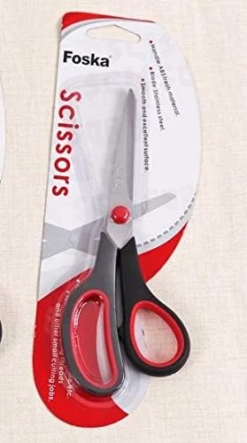 قیچی استیل ضد زنگ فوق العاده تیز و راحت با دسته نرم Foska، سایز 7.5 اینچ قیچی استیل ضد زنگ فوق العاده تیز و راحت با دسته نرم Foska، سایز 7.5 اینچ