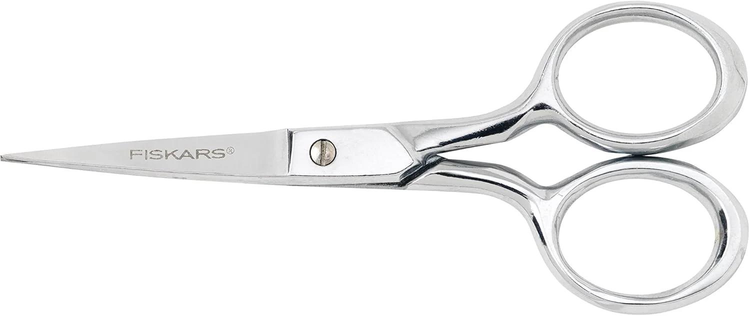 قیچی گلدوزی آهنگری Fiskars 12-92977097J، 4 اینچ، خاکستری