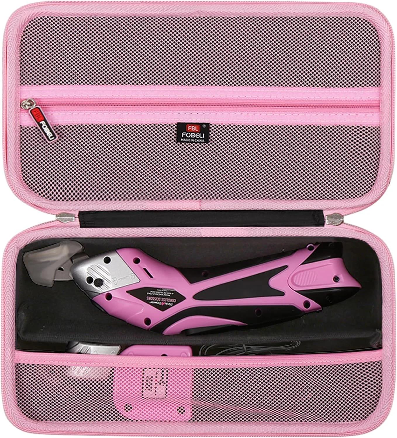 کیف حمل سخت FBLFOBELI برای قیچی برقی پارچه ای بی سیم Pink Power برای صنایع دستی، جعبه، خیاطی، فرش و اسکرپ بوکینگ، مناسب برای مدل های HG2043 HG1214 PP481 PP481-LK (فقط کیف)