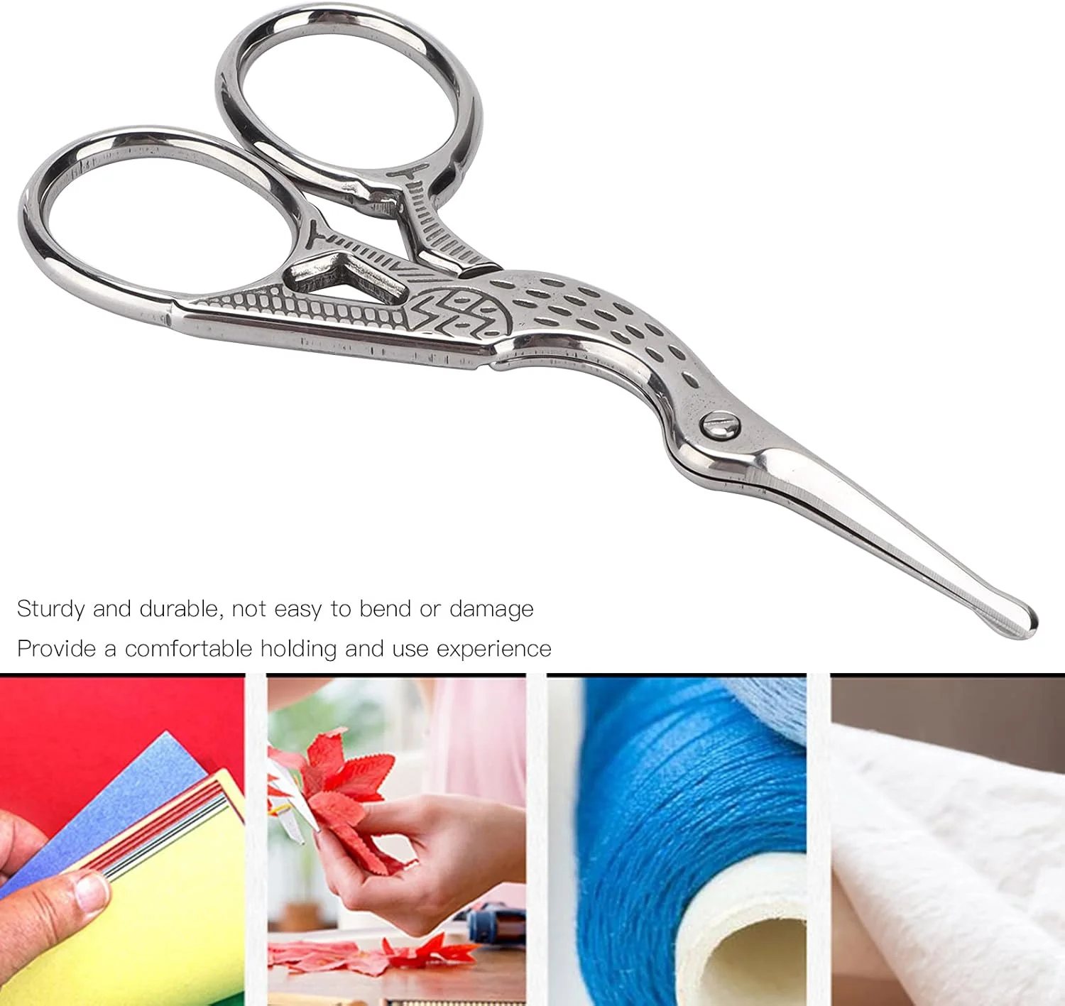 قیچی پارچه طرح جرثقیل استیل ضد زنگ خیاطی رترو گلدوزی ابزار قیچی صنایع دستی DIY (نقره ای) قیچی پارچه طرح جرثقیل استیل ضد زنگ خیاطی رترو گلدوزی ابزار قیچی صنایع دستی DIY (نقره ای)