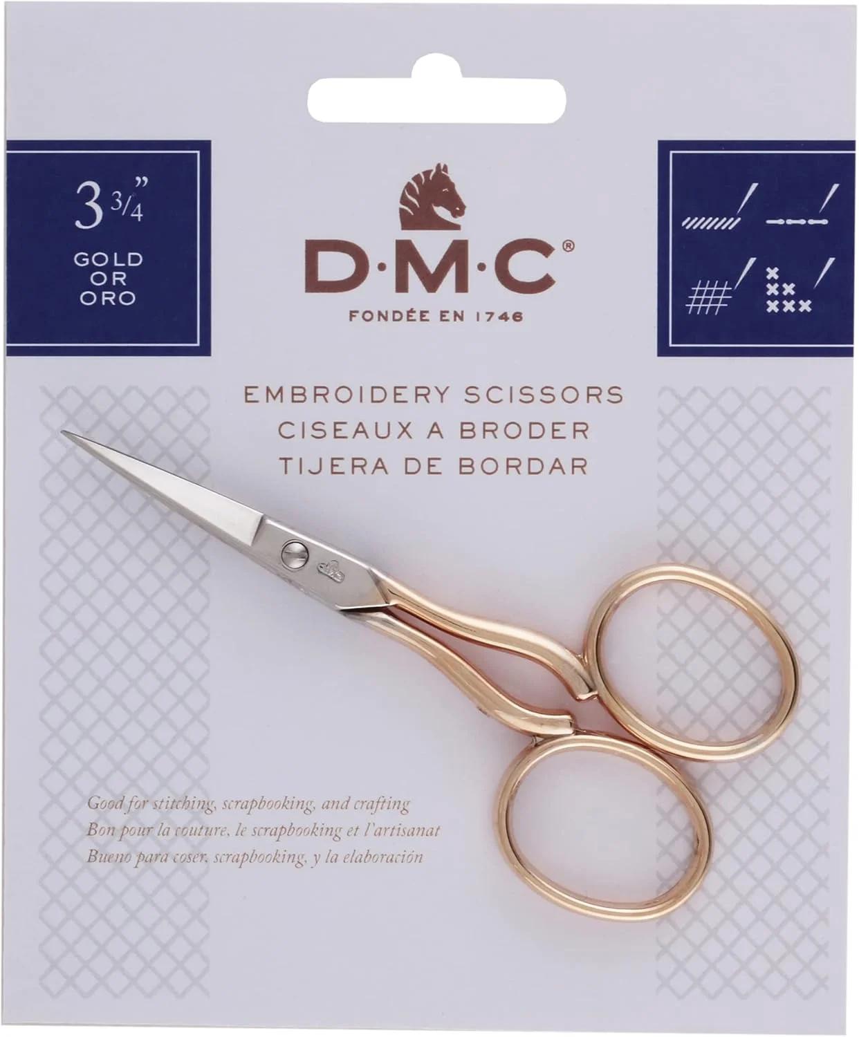 قیچی گلدوزی DMC 6123/3، 3-3/4 اینچ، طلایی/نقره ای