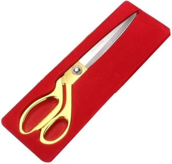 قیچی خیاطی استیل دینوجیمز، طلایی و نقره ای، سایز 9.5 اینچ، بسته 1 عددی