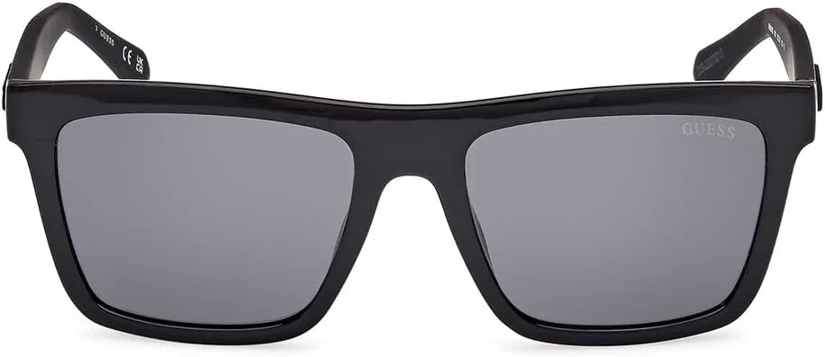 عینک آفتابی مردانه GUESS GU0016601A55 مشکی، پلاستیکی، مربعی، دور کامل، محافظت در برابر اشعه UV