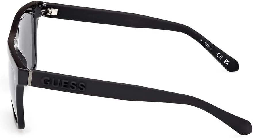 عینک آفتابی مردانه GUESS GU0016601A55 مشکی، پلاستیکی، مربعی، دور کامل، محافظت در برابر اشعه UV