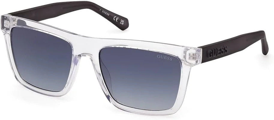 عینک آفتابی مردانه GUESS GU0016626W55 با فریم مربعی پلاستیکی شفاف و محافظت UV