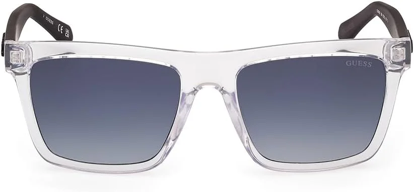 عینک آفتابی مردانه GUESS GU0016626W55 با فریم مربعی پلاستیکی شفاف و محافظت UV