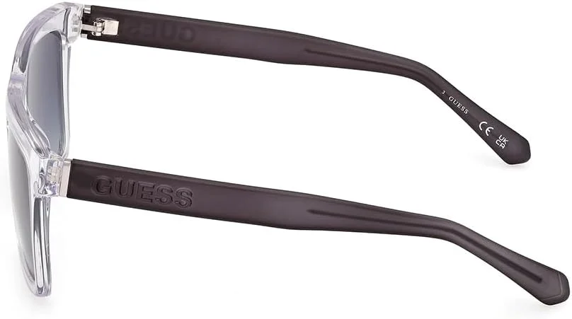 عینک آفتابی مردانه GUESS GU0016626W55 با فریم مربعی پلاستیکی شفاف و محافظت UV
