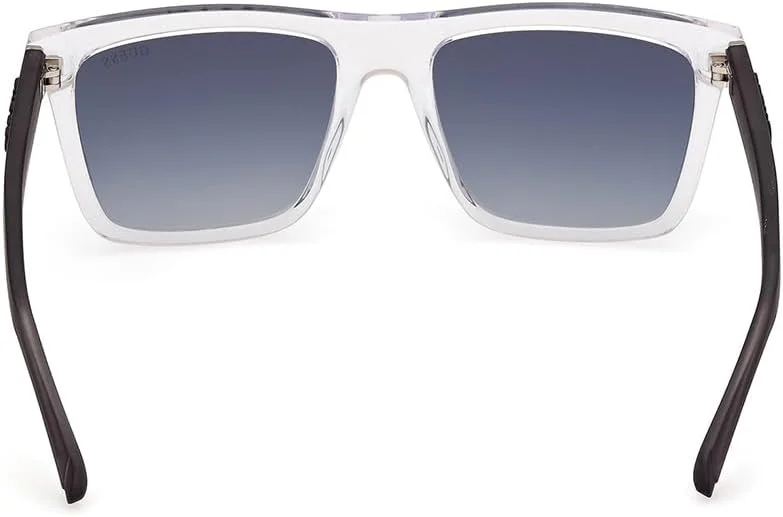 عینک آفتابی مردانه GUESS GU0016626W55 با فریم مربعی پلاستیکی شفاف و محافظت UV