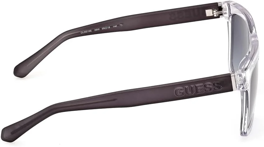 عینک آفتابی مردانه GUESS GU0016626W55 با فریم مربعی پلاستیکی شفاف و محافظت UV