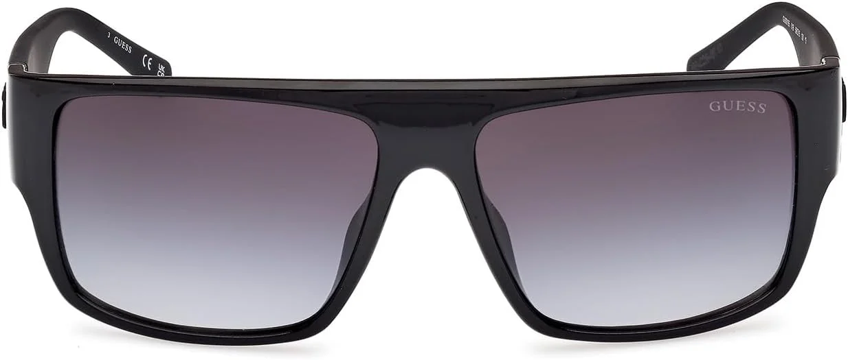 عینک آفتابی مردانه مستطیلی مشکی GUESS GU0016501B59 با فریم کامل و محافظت UV عینک آفتابی مردانه مستطیلی مشکی GUESS GU0016501B59 با فریم کامل و محافظت UV