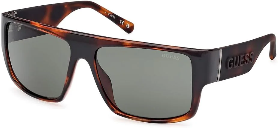 عینک آفتابی مردانه مستطیلی قهوه ای GUESS GU0016552N59 با فریم کامل و محافظت UV