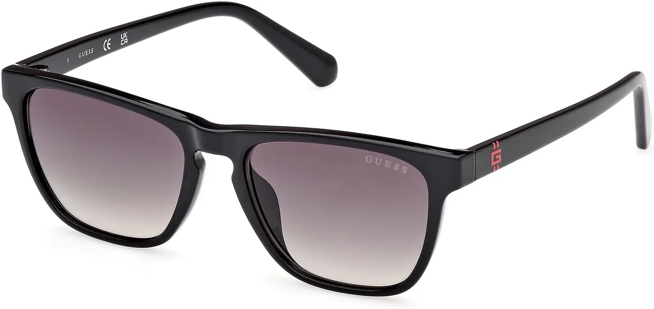 عینک آفتابی پسرانه GUESS مدل NORMAL SQUARE با فریم کامل، مشکی، سایز 49