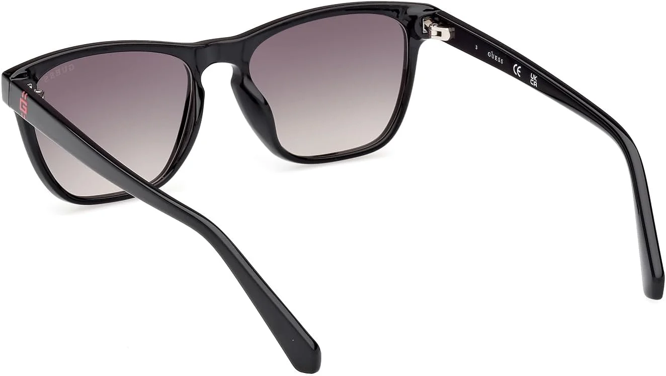 عینک آفتابی پسرانه GUESS مدل NORMAL SQUARE با فریم کامل، مشکی، سایز 49
