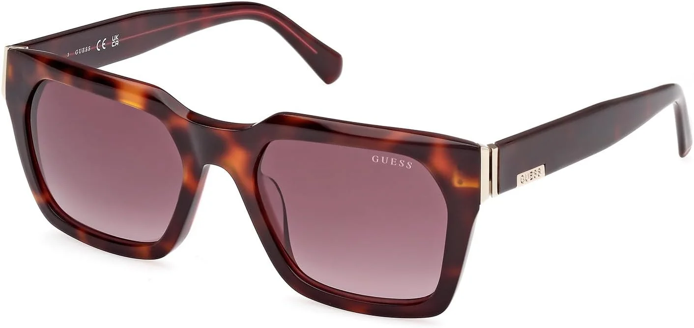 عینک آفتابی مردانه GUESS مدل NORMAL SQUARE با فریم کامل قهوه ای، سایز 53