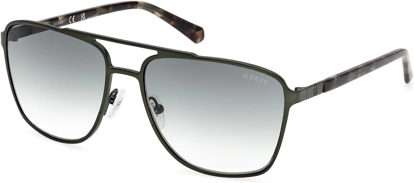 عینک آفتابی مردانه GUESS مدل NORMAL NAVIGATOR با فریم کامل، سبز، سایز 60