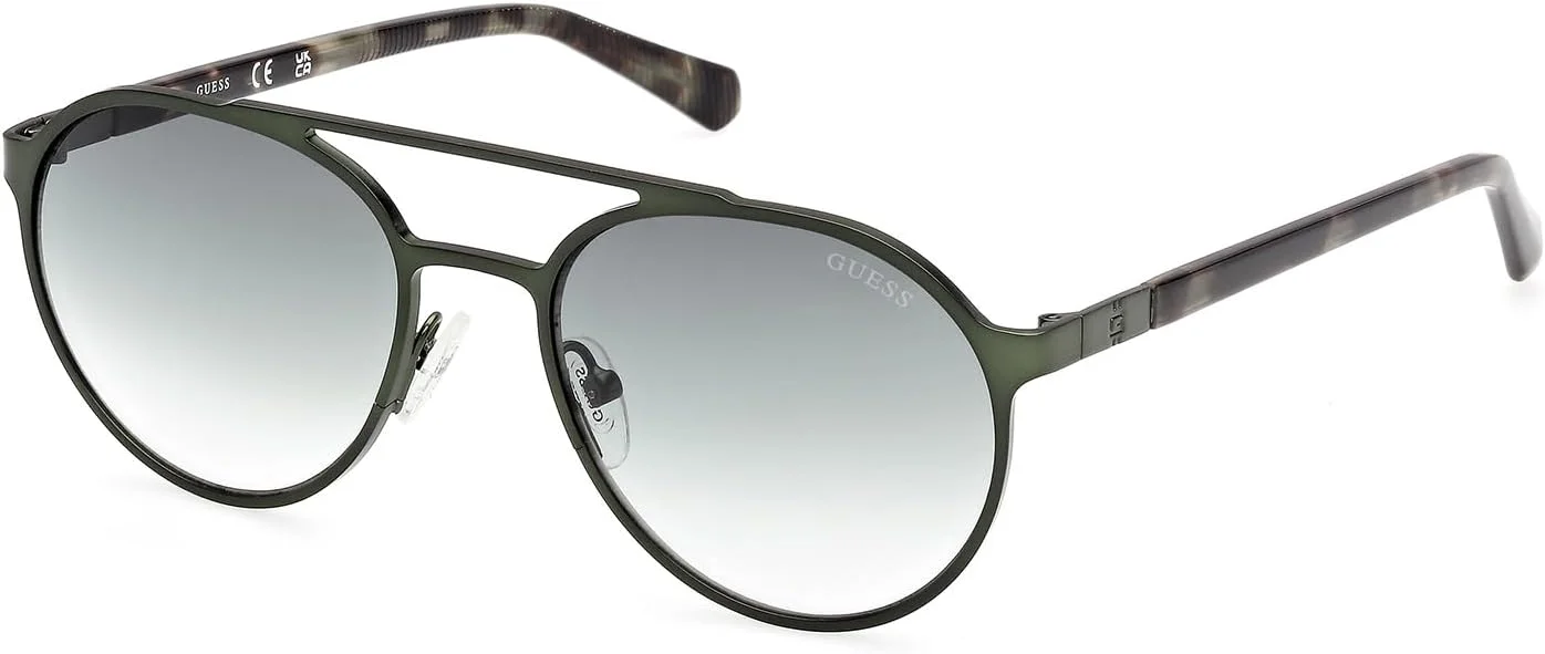 عینک آفتابی مردانه GUESS مدل NORMAL ROUND با فریم کامل، سبز، سایز 52