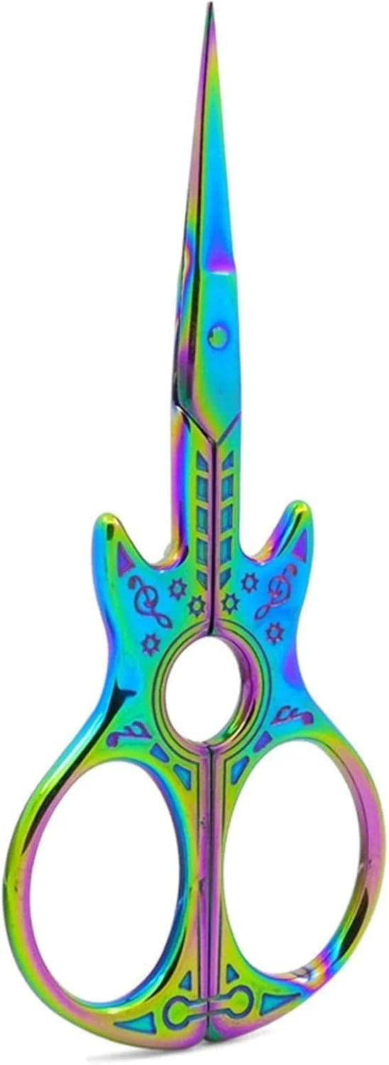 قیچی گلدوزی CENMOO مدل Guitar رنگ نقره‌ای
