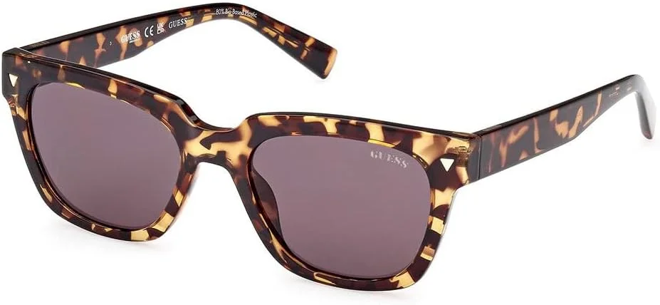 عینک آفتابی مردانه GUESS مدل GU826552A53 با محافظت در برابر اشعه UV، هاوانای تیره، 53 میلی متر