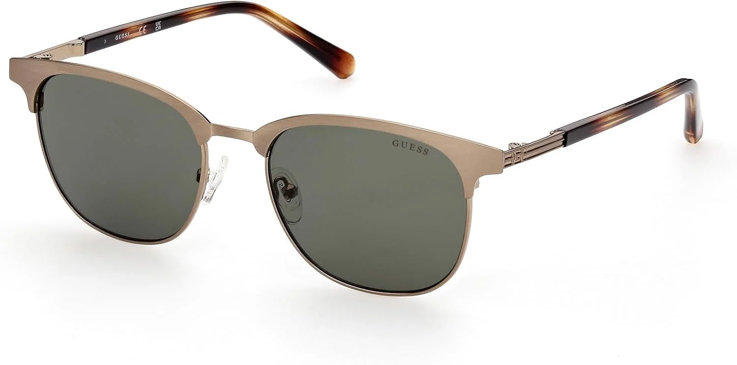 عینک آفتابی مردانه GUESS مدل GU0005233N54 با محافظت UV، طلایی، 54 میلی متر