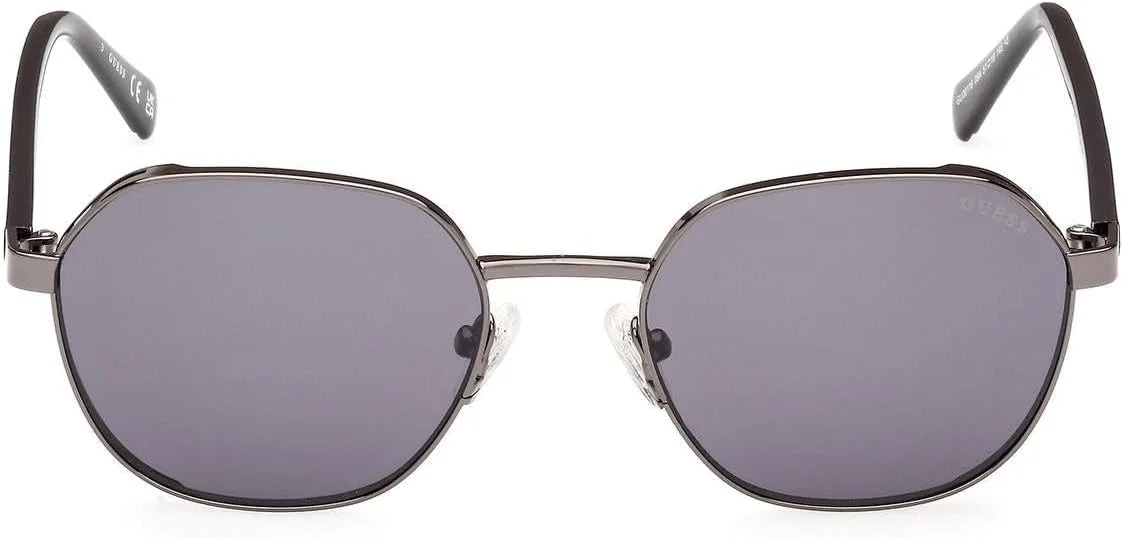 عینک آفتابی مردانه GUESS GU0011608A51، فلزی، محافظت در برابر اشعه ماوراء بنفش، خاکستری براق، 51 میلی متر