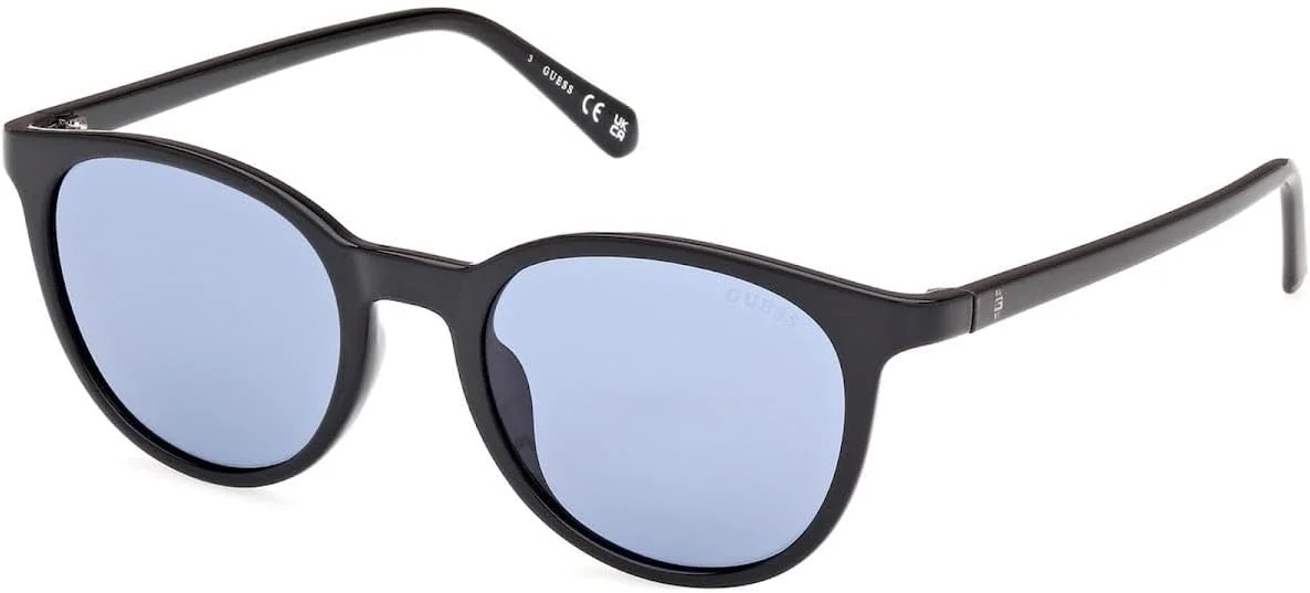 عینک آفتابی مردانه GUESS GU0011801V51، مشکی براق، 51 میلی متر، محافظت در برابر اشعه UV