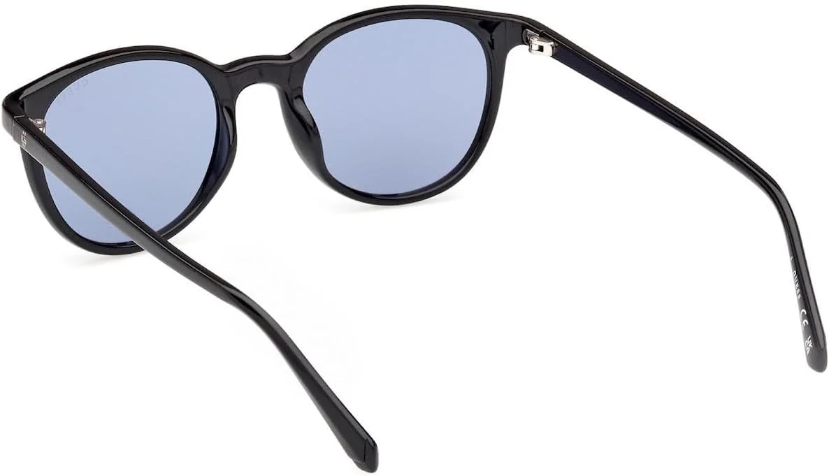 عینک آفتابی مردانه GUESS GU0011801V51، مشکی براق، 51 میلی متر، محافظت در برابر اشعه UV