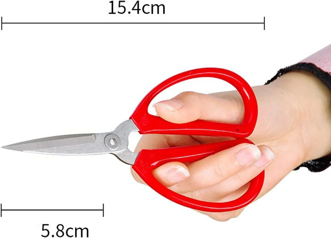 قیچی CENMOO، قیچی خیاطی فولادی، قیچی های قوی، گلدوزی، چرم، پارچه، قیچی خیاطی برش کاغذ خانگی (رنگ: 15.4 سانتی متر 6.2 اینچ)