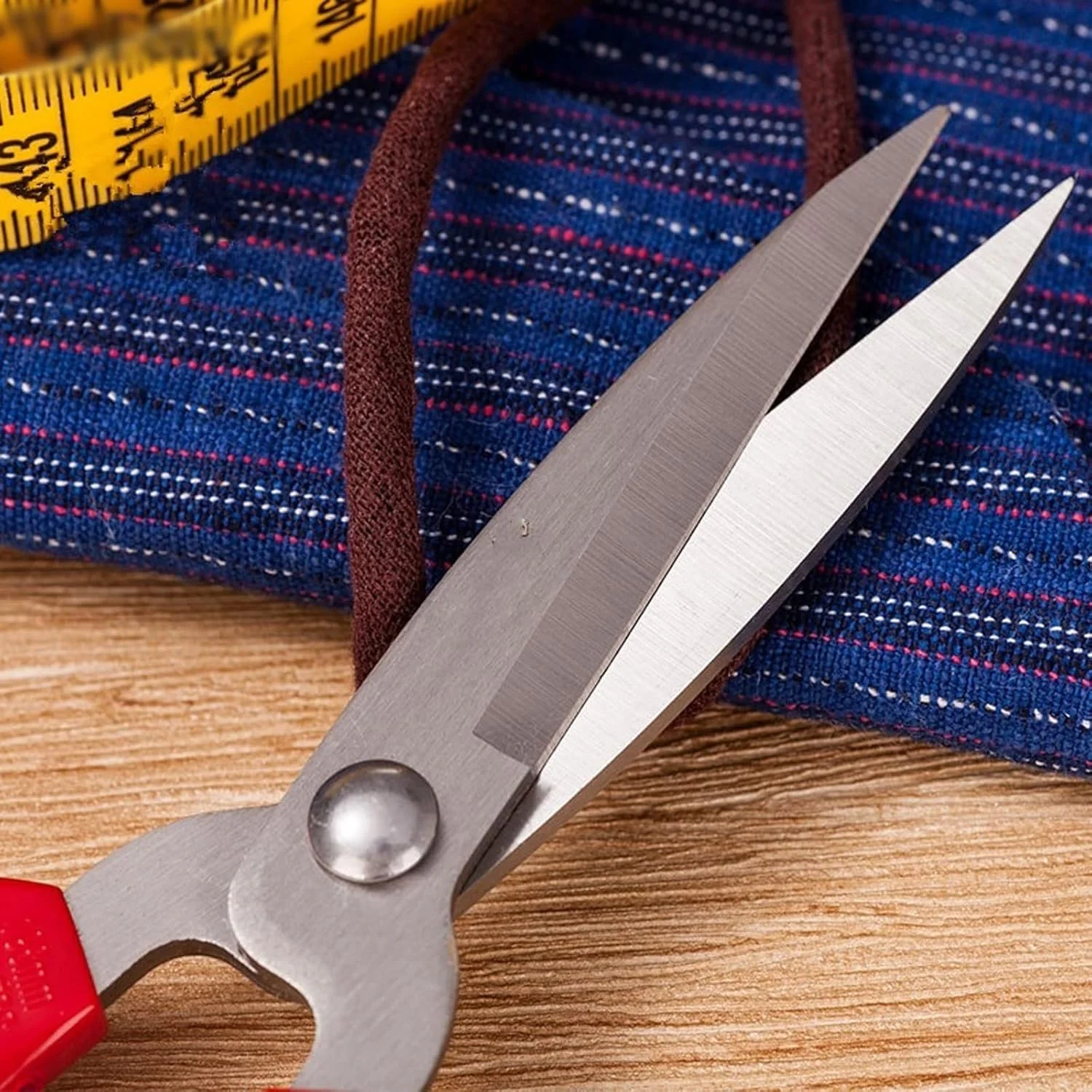 قیچی CENMOO، قیچی خیاطی فولادی، قیچی های قوی، گلدوزی، چرم، پارچه، قیچی خیاطی برش کاغذ خانگی (رنگ: 15.4 سانتی متر 6.2 اینچ)