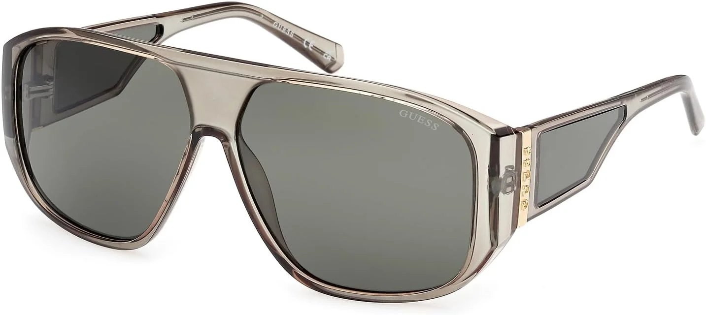 عینک آفتابی مردانه GUESS مدل NORMAL SHIELD با فریم کامل، سبز، سایز 61
